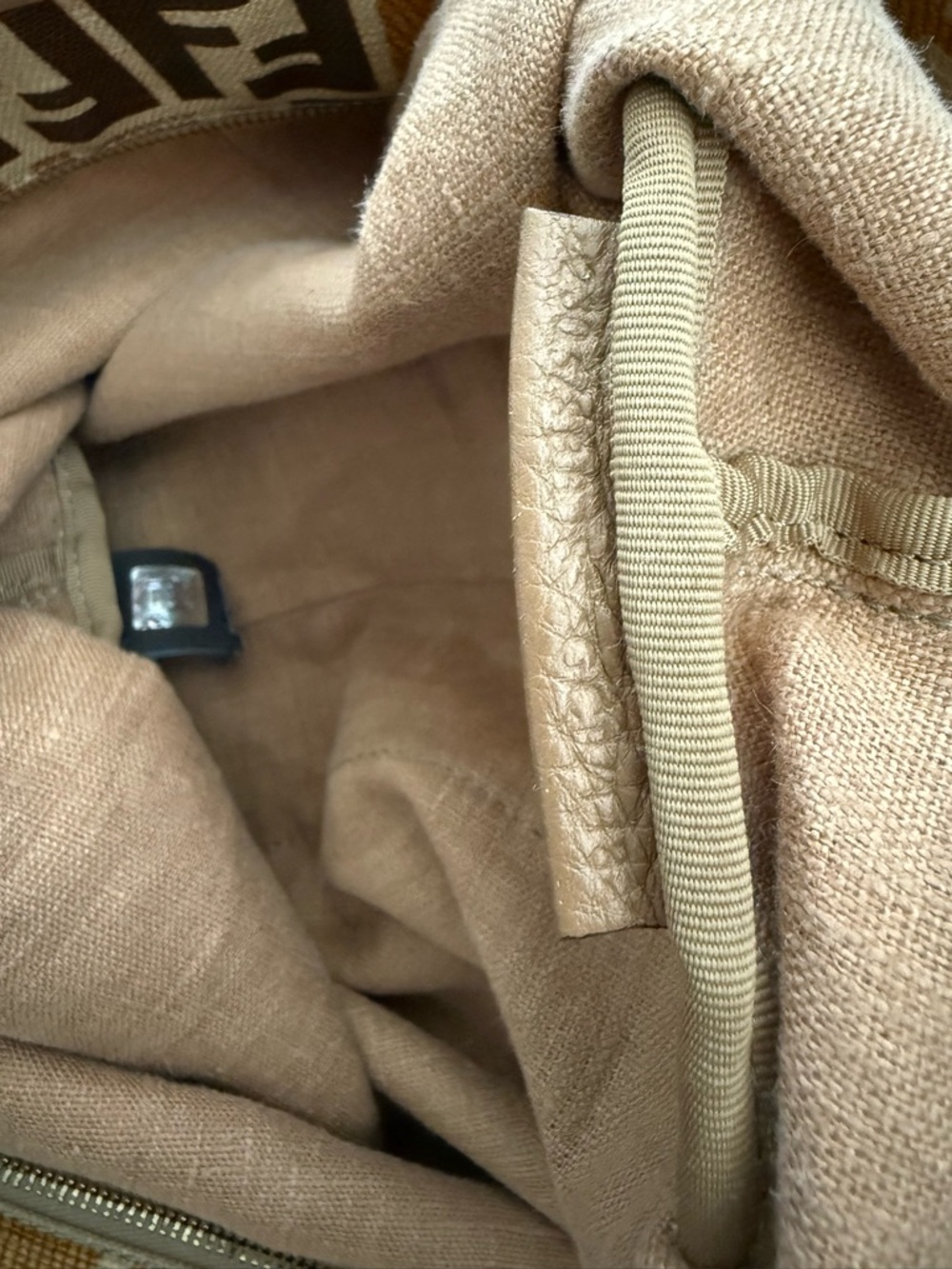 Fendi Tan & Brown FF Logo Tote Bag - Picture 7 of 16